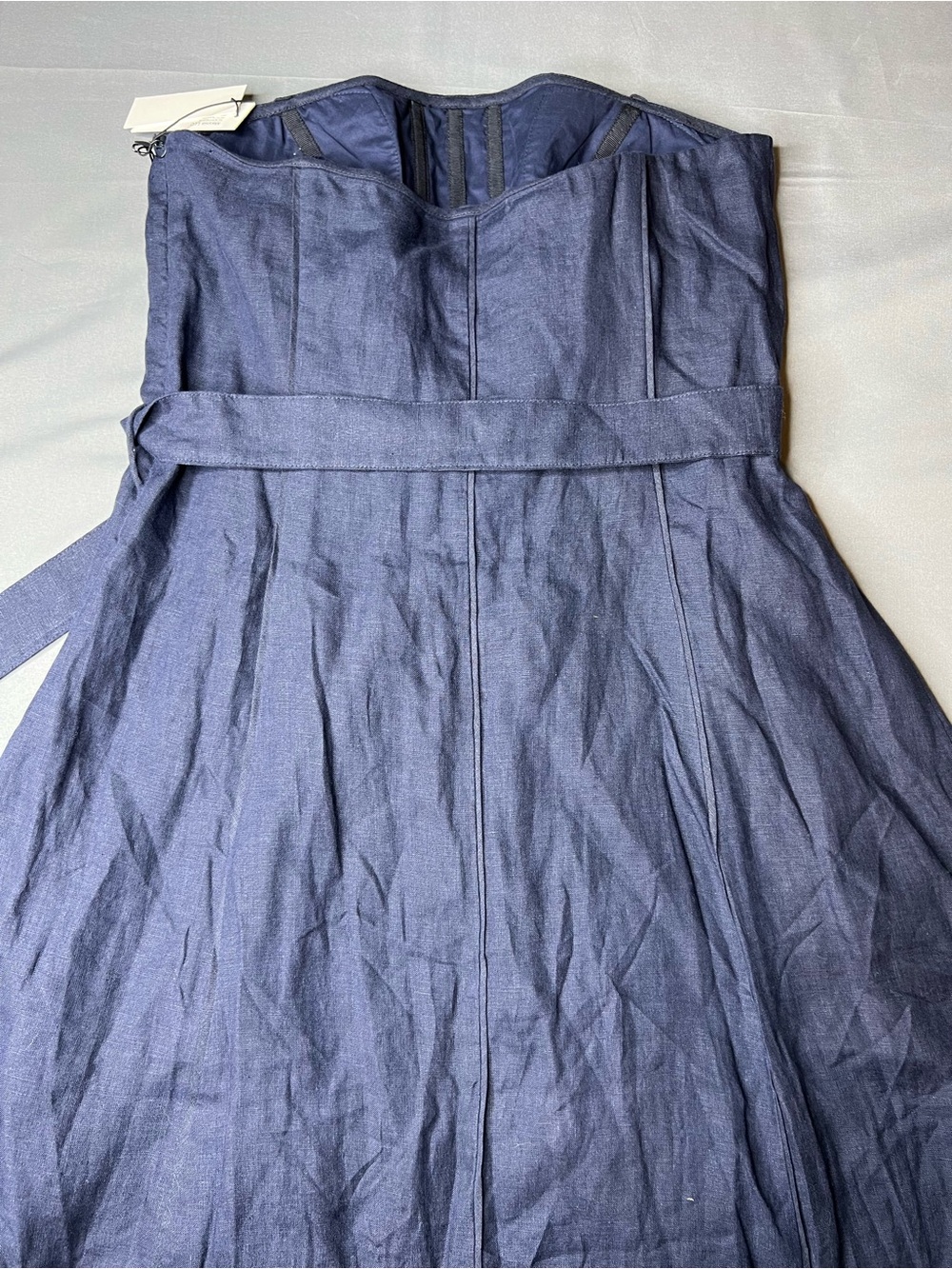 MARYSIA Mongo Strapless Linen Dress Size Medium Indigo | Belted NWT